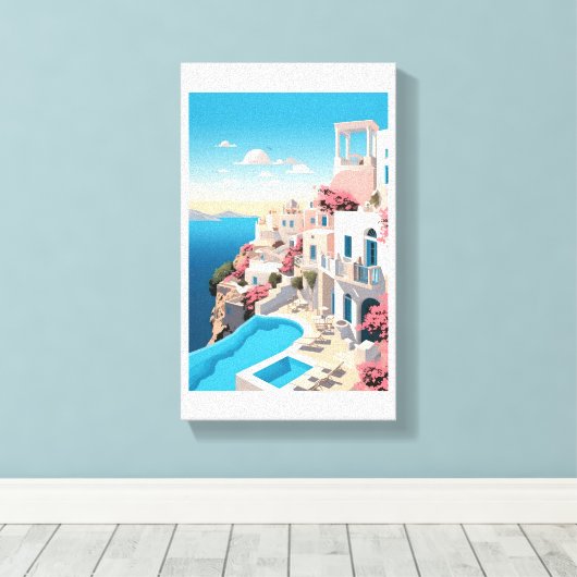 Mooie Marakech verf uitgerekt canvas print (Insitu (Houten vloer))