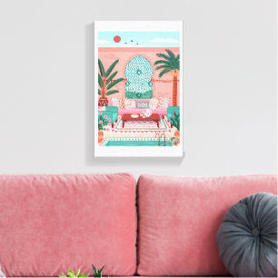 Mooie Marakech verf uitgerekt canvas print