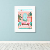 Mooie Marakech verf uitgerekt canvas print (Insitu (Houten vloer))