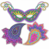 Mooie mardi Gras-masker en -decoraties Sticker (Voorkant)