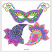 Mooie mardi Gras-masker en -decoraties Sticker (Vel)