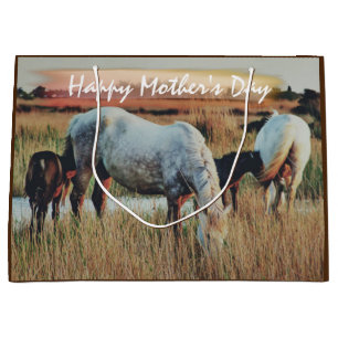 Mooie Mares en Foals Horse Scene Moederdag Groot Cadeauzakje