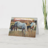 Mooie Mares en Foals Horse Scene Moederdag Kaart (Voorkant)