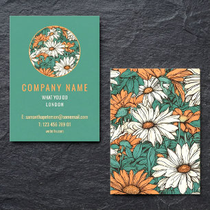 Mooie margriet, gouden rand modern visitekaartje