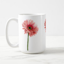 MOOIE MARGRIET waterverf madeliefjes roze  Koffiemok