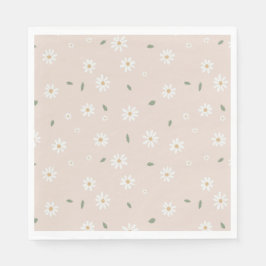 Mooie Margrieten Bloemen Bloesems & Groene Element Servet