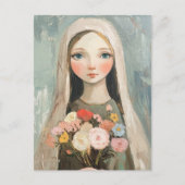 Mooie Maria Met Bloemen Briefkaart (Voorkant)