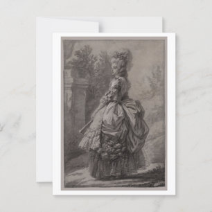 Mooie Marie Antoinette in een Park ca. 1780-1781 Briefkaart