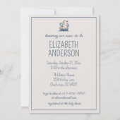 Mooie marine blauwe zeilboot gepersonaliseerd kaart (Achterkant)