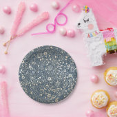 Mooie marine en gouden bloem elegante bruiloft papieren bordje (Feest)