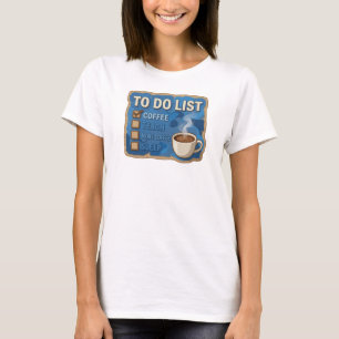 Mooie marine KOFFIE EERST DAN LESGEVEN T-shirt