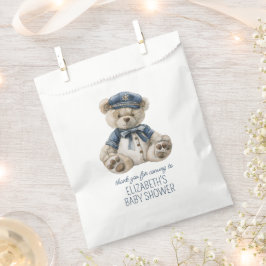 Mooie marineblauwe babyshowers voor babybeertje bedankzakje