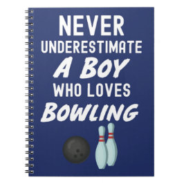 Mooie marineblauwe bowlingcadeaus voor babyjongens notitieboek
