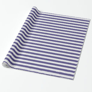 Mooie marineblauwe en witte strepen cadeaupapier