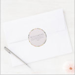 Mooie marineblauwe Floral Wedding Return-adres Ronde Sticker<br><div class="desc">Mooie marineblauw huwelijk Klassieke ronde sticker</div>