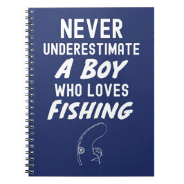 Mooie marineblauwe visserij-cadeaus voor baby jong notitieboek