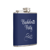 Mooie marineblauwe vrijgezellenfeest fles 6oz heupfles (Rechts)