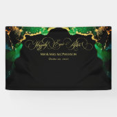 Mooie marinedoute zwarte gouden achtergrond spandoek (Horizontaal)