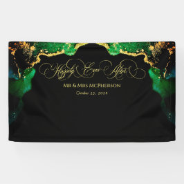 Mooie marinedoute zwarte gouden achtergrond spandoek