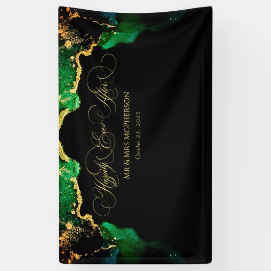 Mooie marinedoute zwarte gouden achtergrond spandoek (Verticaal)