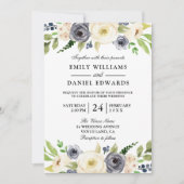 Mooie marinemacht en witte champagne kaart (Voorkant)