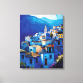 Mooie Marokkaanse Blauwe Medina City Chefchaouen Canvas Afdruk (Voorkant)