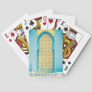 Mooie Marokkaanse deur in Marrakech Pokerkaarten