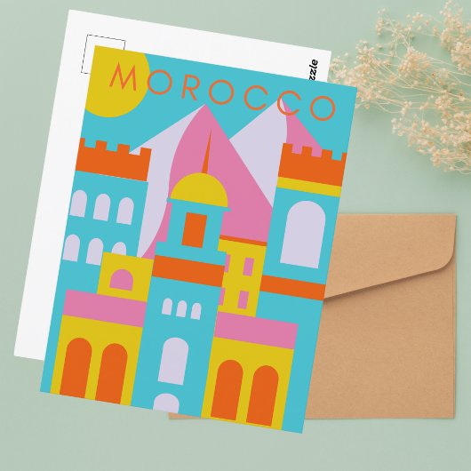 Mooie Marokkaanse Marrakech Medina architectuur Briefkaart