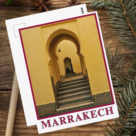 Mooie Marokkaanse Marrakech Medina architectuur Briefkaart