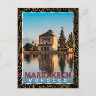Mooie Marokkaanse Marrakech Menara architectuur Briefkaart