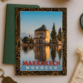 Mooie Marokkaanse Marrakech Menara-architectuur Briefkaart