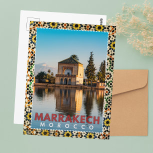 Mooie Marokkaanse Marrakech Menara architectuur Briefkaart