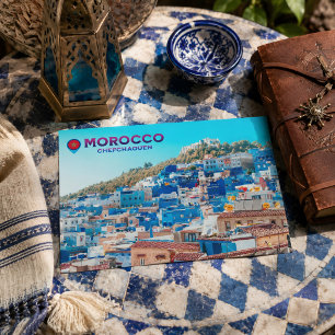 Mooie Marokkaanse Noord Medina Blauwe Stad  Briefkaart