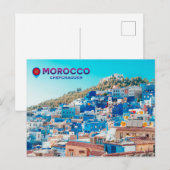 Mooie Marokkaanse Noord-Medina Blauwe Stad Briefkaart (Voorkant / Achterkant)