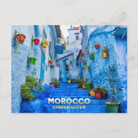 Mooie Marokkaanse Noord-Medina Blauwe Stad Briefkaart (Voorkant)