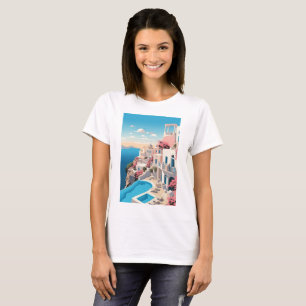 Mooie Marokkaanse stad verf T shirt