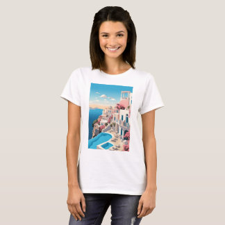 Mooie Marokkaanse stad verf T shirt