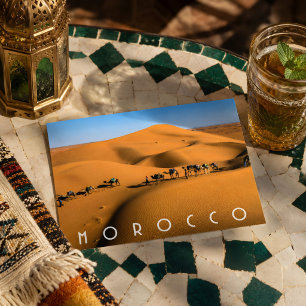 Mooie Marokkaanse Woestijn Sahara Kameel Ritten Re Briefkaart