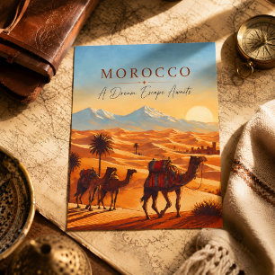 Mooie Marokkaanse Woestijn Sahara Kameel Ritten Tr Briefkaart