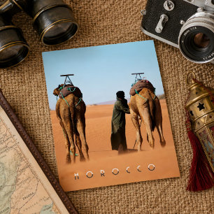 Mooie Marokkaanse Woestijn Sahara Kameel Ritten Tr Briefkaart