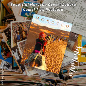 Mooie Marokko woestijn Sahara kameel reis Briefkaart