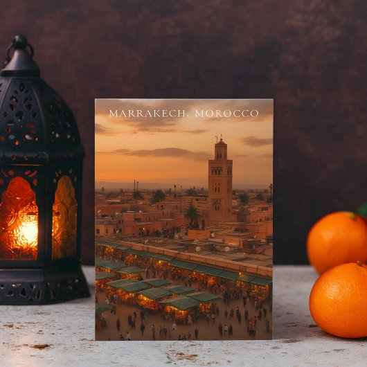 Mooie Marrakech Zonsondergang Uitzicht Koutoubia S Briefkaart