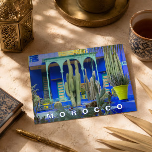 Mooie Marrakesh Majorelle Tuin Architectuur  Briefkaart