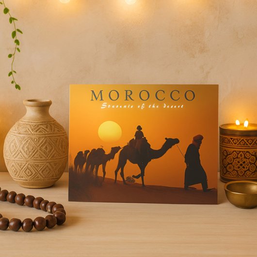 Mooie Marrakesh zonsondergang Marokko woestijn Briefkaart