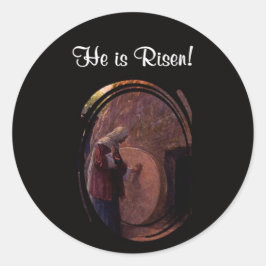 Mooie Mary Magdalene en Lege Tomb van Jezus Ronde Sticker