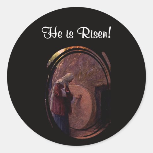Mooie Mary Magdalene en Lege Tomb van Jezus Ronde Sticker (Voorkant)