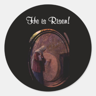 Mooie Mary Magdalene en Lege Tomb van Jezus Ronde Sticker