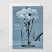 Mooie Mason Jar en Daisies Blue Baby shower Kaart (Voorkant)