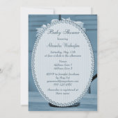 Mooie Mason Jar en Daisies Blue Baby shower Kaart (Achterkant)