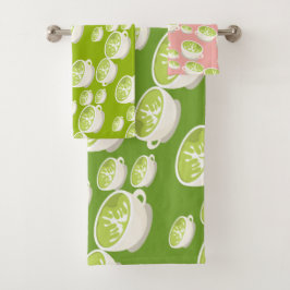 Mooie Matcha Latte Art Naadloos Patroon Bad Handdoek